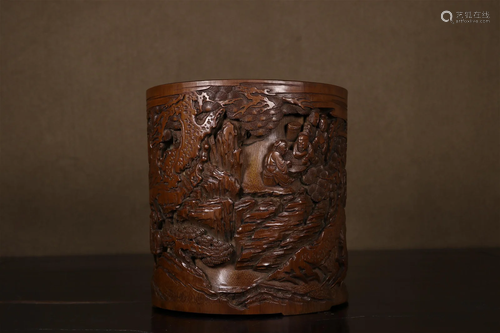 A Bamboo 'Figure' Brush Pot