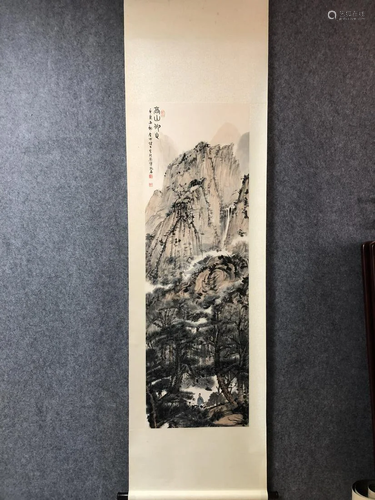 A Chinese Ink Painting Hanging Scroll By Fu Baoshi