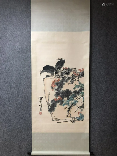 A Chinese Ink Painting Hanging Scroll By Pan Tianshou