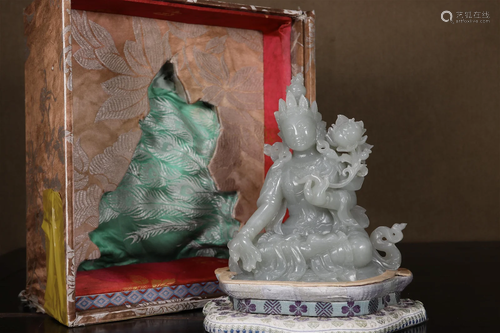 A Hetian Jade Figure Of Tara