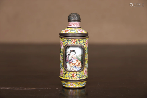 A Cloisonne 'Story' Snuff Bottle