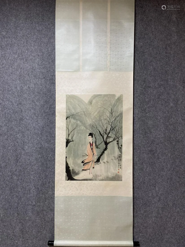 A Chinese Ink Painting Hanging Scroll By Fu Baoshi