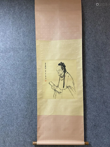 A Chinese Ink Painting Hanging Scroll By Jiang Zhaohe