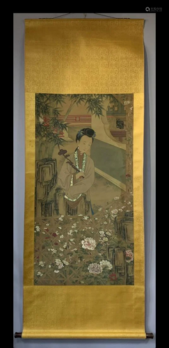 A Chinese Ink Painting Hanging Scroll By Jiao Bingzhen