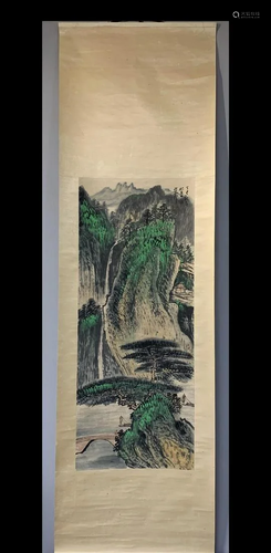 A Chinese Ink Painting Hanging Scroll By Xie Zhiliu