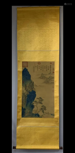 A Chinese Ink Painting Hanging Scroll By Qiu Ying