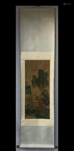 A Chinese Ink Painting Hanging Scroll By Zhao Mengfu