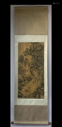 A Chinese Ink Painting Hanging Scroll By Shen Quan