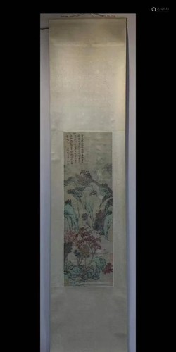 A Chinese Ink Painting Hanging Scroll By Wen Boren