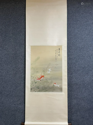 A Chinese Ink Painting Hanging Scroll By Wu Qingxia