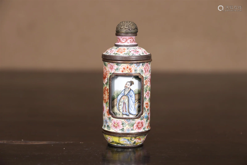 A Cloisonne 'Figure' Snuff Bottle