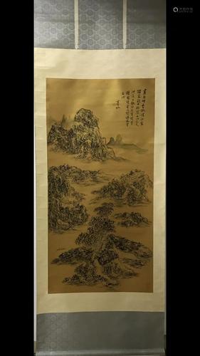 A Chinese Ink Painting Hanging Scroll By Huang Binhong