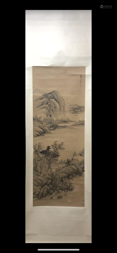 A Chinese Ink Painting Hanging Scroll By Zhang Jian