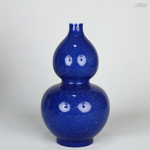 A Sacrificial-Blue Glazed Gourd-Shaped Vase