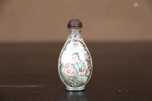 A Cloisonne 'Figure' Snuff Bottle