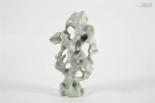 Celadon Glazed Lakeside Rock-shaped Decoration