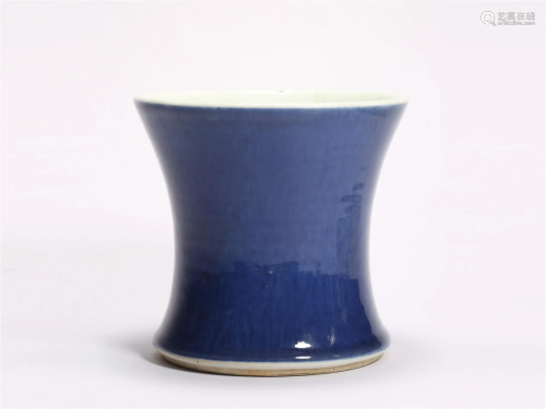 Chinese Blue Glazed Brush Holder