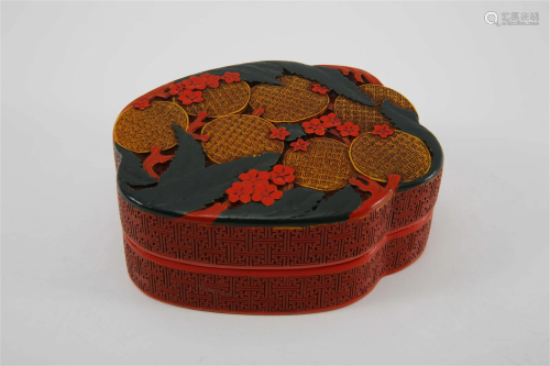Chinese Covered Box with Floral Design