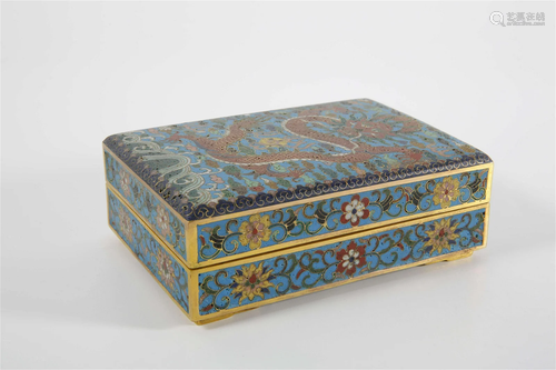 Cloisonne Covered Box with Dragon Design