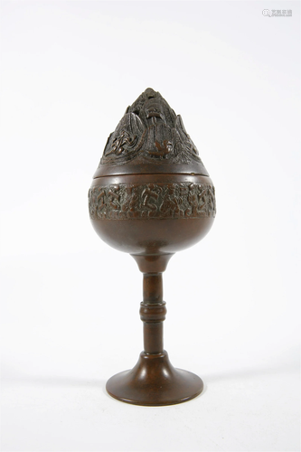 Chinese Censer with Mountain-shaped Design