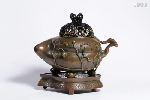 Bronze Censer with Good Blessings (more kids and more happin...