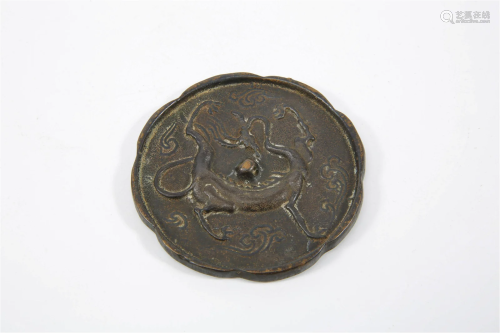 Bronze Mirror with Cloud Dragon Design