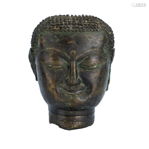 Tibetan Style Bronze Buddha Head