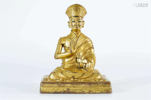 Gilt Bronze Statue of Guru