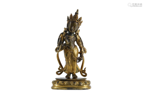 Gilt Bronze Standing Statue of Avalokitesvara