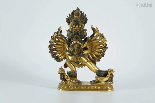 Gilt Bronze Statue of Yamantaka