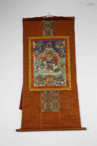 Tibetan Lion Zambala Thangka