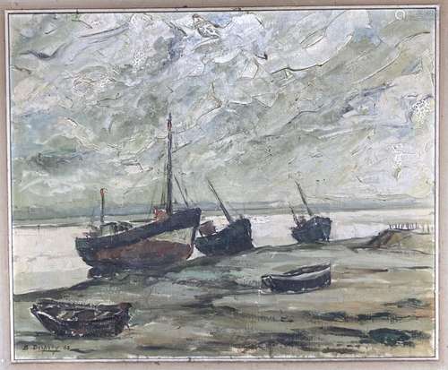 Benoit DESPREY (XXe siècle). Marine, 1962. Huile sur toile s...