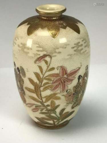 An antique finely painted Japanese Satsuma vase, Matsumoto K...