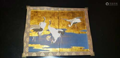 Japnese antique  Folding Screen painting collectible antique...