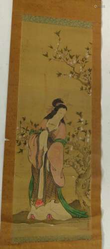 Antique Vintage Japanee Chinese Scroll Painting Lady Signed ...
