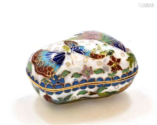 Vintage Cloisonne Box Flowers & Butterfly Design. Beauti...