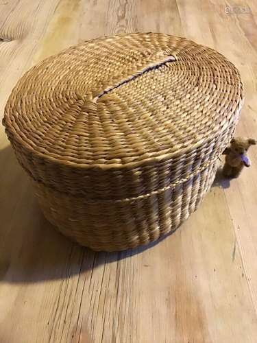Antique/Vintage Oriental Storage Baskets - Set Of Five Stack...