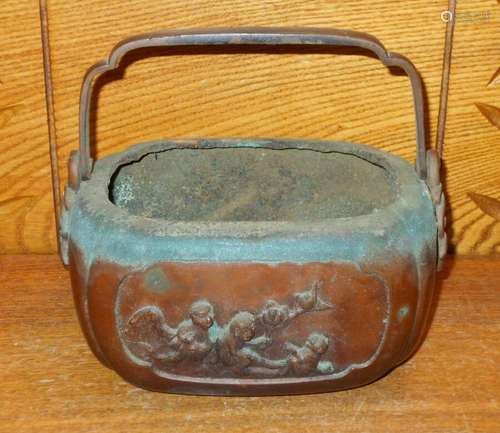 Old / Antique Chinese Bronze Hand Warmer - WORN