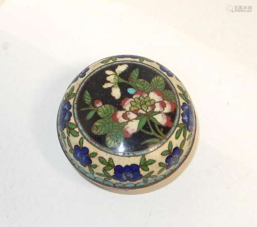 OLD CHINESE CLOISONNE ENAMEL FLORAL DESIGNED BOWL JAR BOX