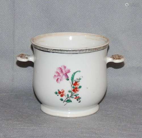 Antique Chinese Export Porcelain Sugar Bowl Famille Rose Flo...