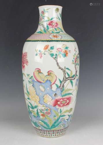 A Chinese famille rose porcelain vase, Yongzheng style but l...