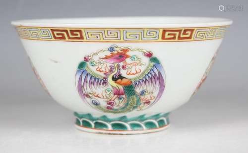 A Chinese famille rose circular bowl, mark of Guangxu but pr...