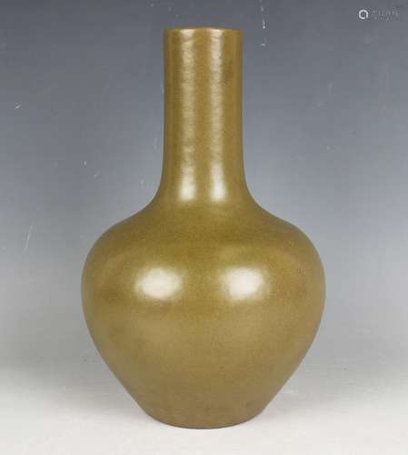 A Chinese teadust glazed bottle vase, probably 20th century,...