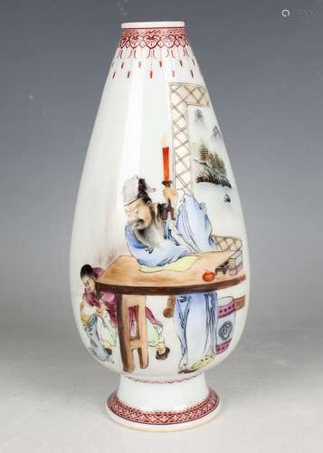 A Chinese famille rose porcelain vase, Republic style but pr...