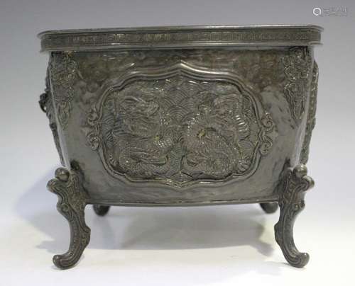 A Japanese brown patinated bronze censer/jardinière, Meiji/T...