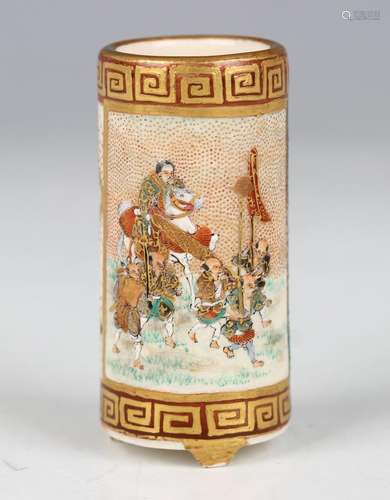 A Japanese Satsuma earthenware toothpick holder, probably by...