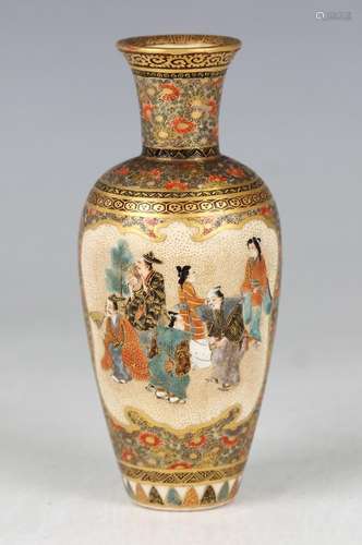 A Japanese Satsuma earthenware diminutive vase, probably by ...