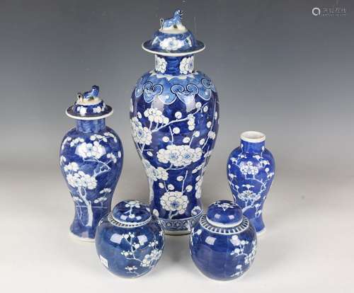 A group of Chinese blue and white porcelain, late 19th centu...