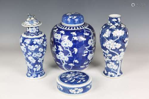 A group of Chinese blue and white porcelain, late 19th centu...