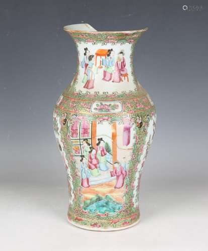 A Chinese Canton famille rose porcelain vase, mid-19th centu...